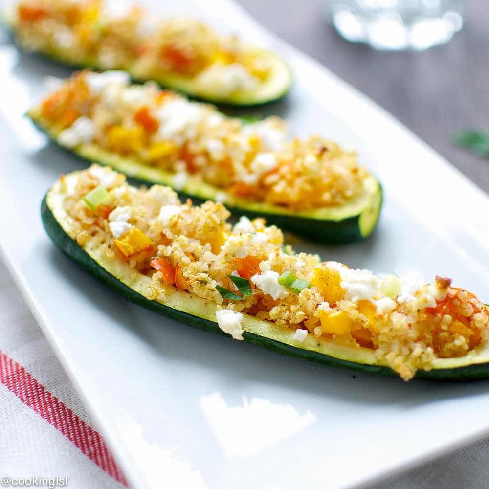 Quinoa Stuffed Zucchini Boats