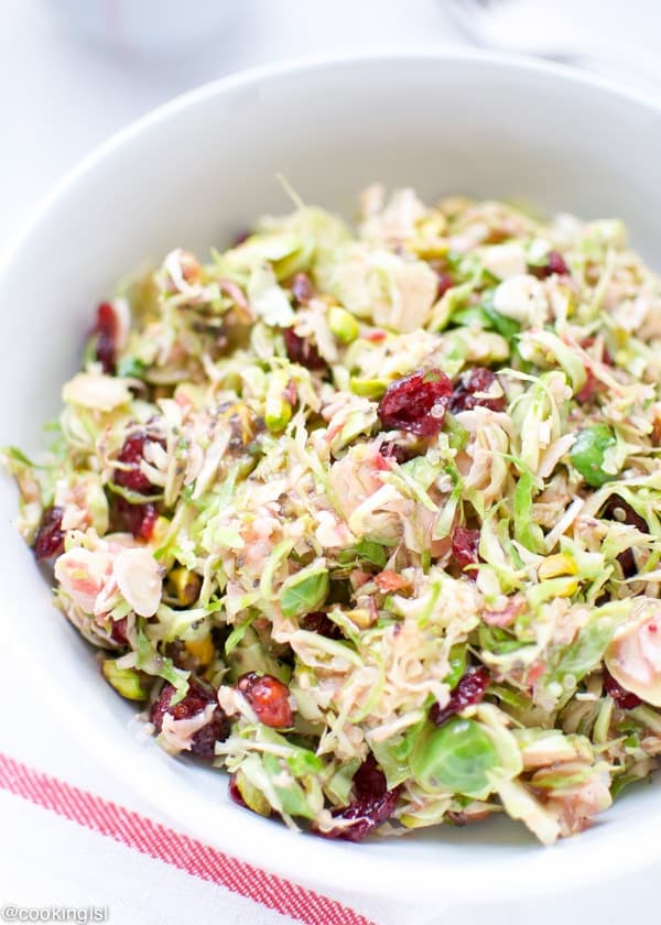 Brussels Sprouts Salad With Cranberry Orange Vinaigrette