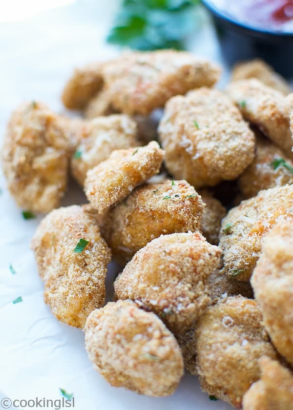 Crispy Baked Parmesan Flax Chicken Bites