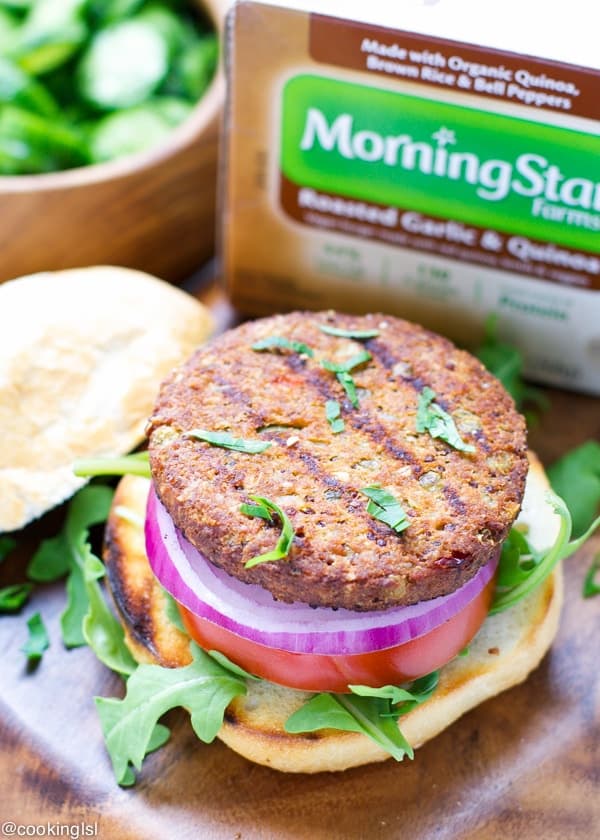 Grilling With a Twist with MorningStar Farms - Roasted Garlic And Quinoa Burgers
