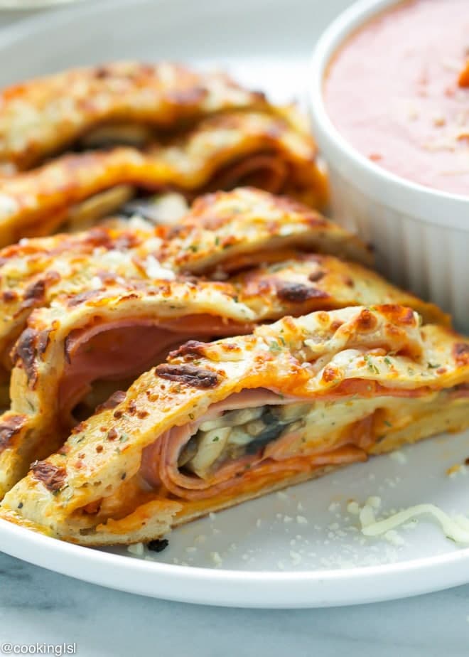 Ham And Mushroom Stromboli