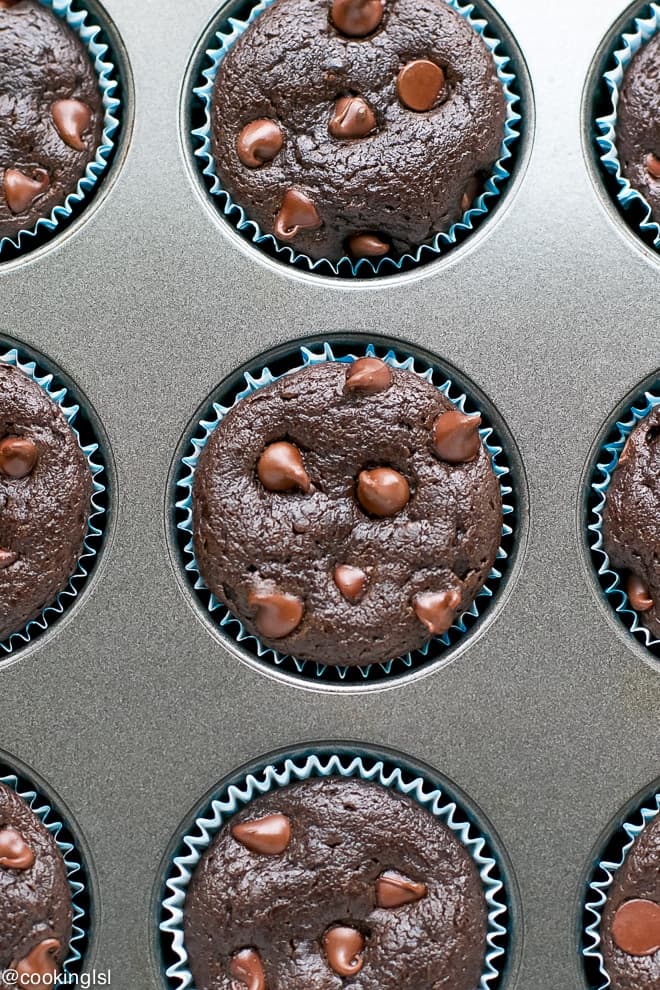 Flourless Double Chocolate Muffins