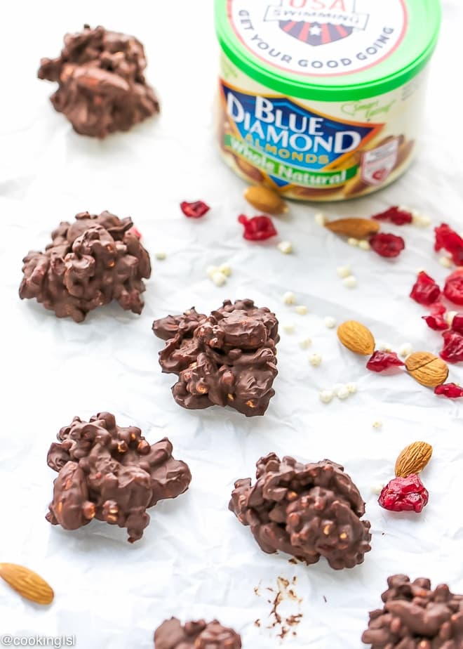 Puffed Millet Chocolate Almond Clusters Recipe