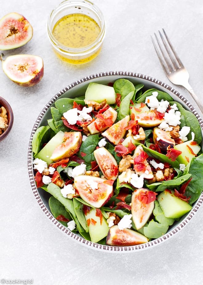 SPINACH PROSCIUTTO HONEYDEW FIG SALAD