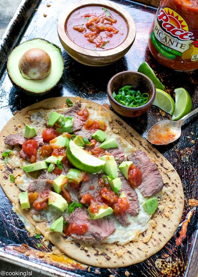 CHEESY POTATOES AND STEAK FLAT BREAD FOR GAME DAY