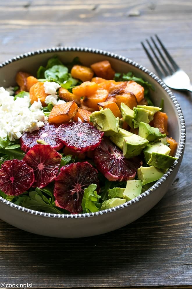 ROASTED BUTTERNUT SQUASH AND BLOOD ORANGE SALAD