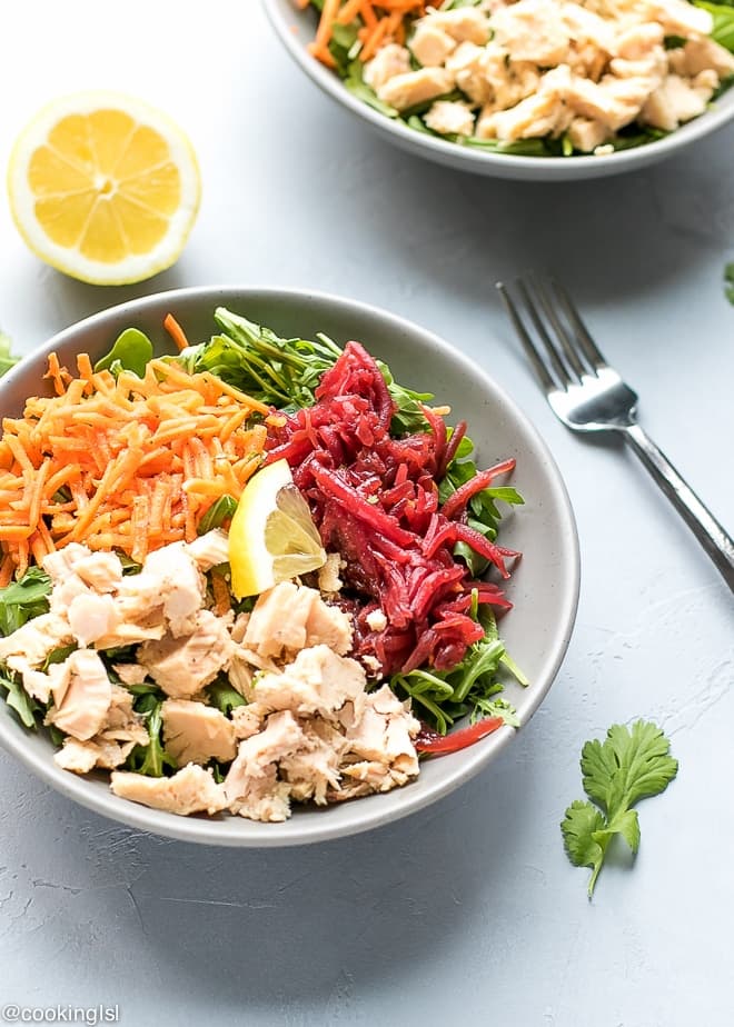 ARUGULA TUNA BEET SALAD