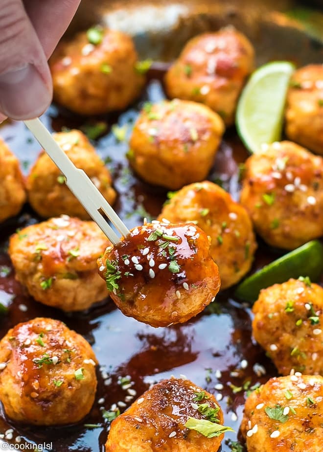 Honey Sriracha Chicken Meatballs Recipe