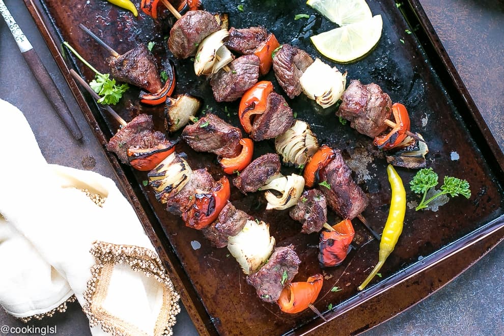 Grilled Greek Lamb Kebabs
