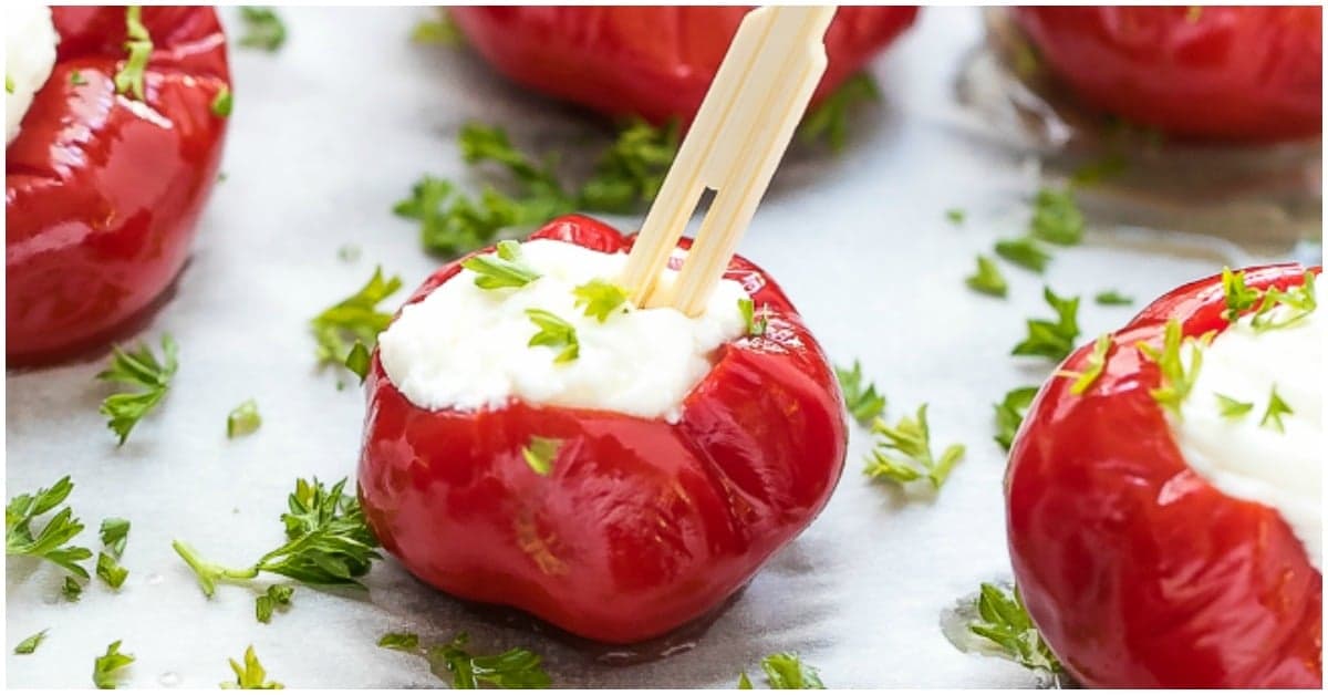 Stuffed Cherry Peppers (Cream Cheese & Feta)