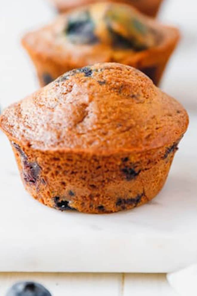 Blueberry Muffins With Frozen Blueberries and Sour Cream