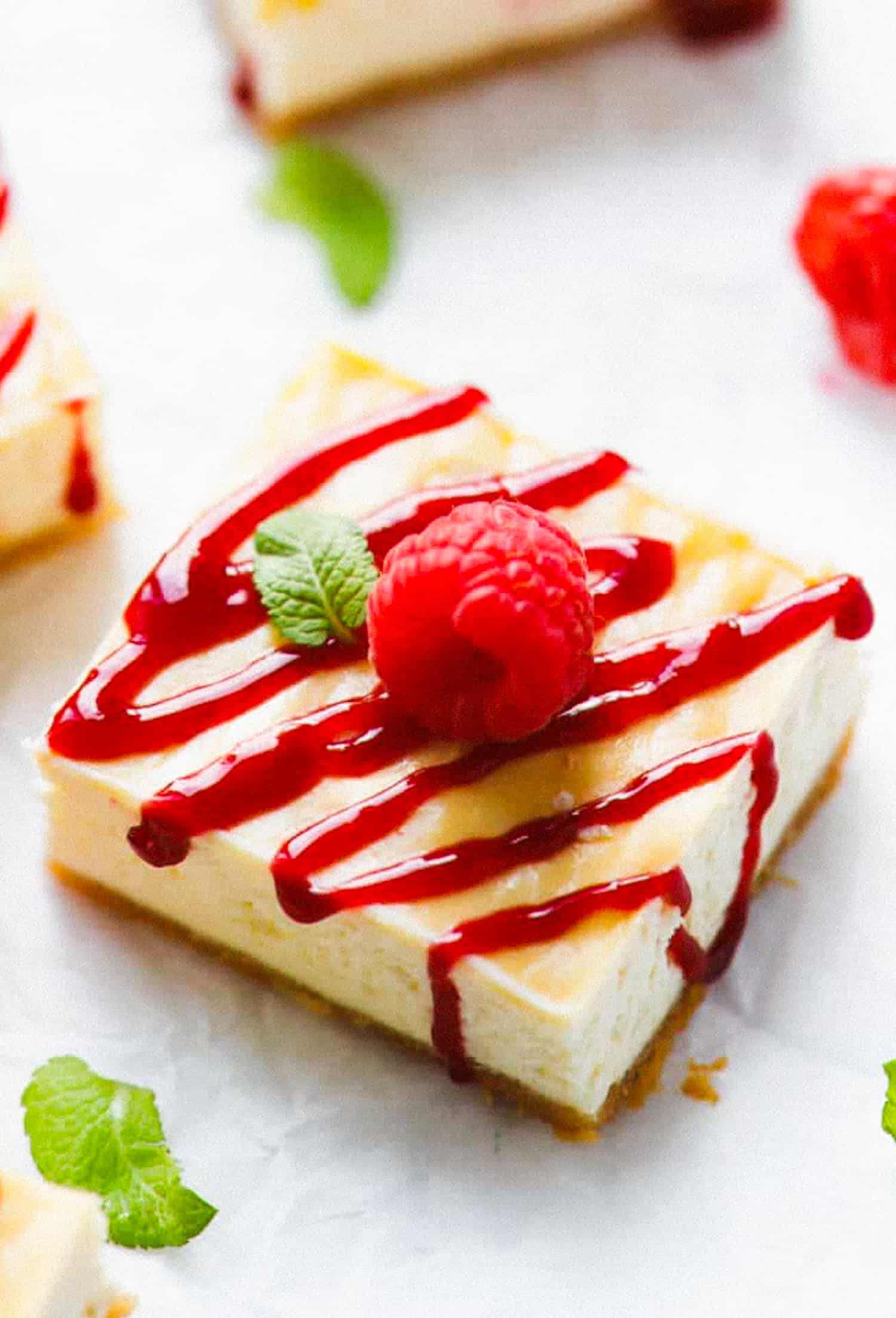 Raspberry Cheesecake Bars - Sugar-Free, Low-Carb, Keto, Gluten-Free