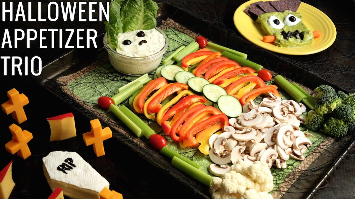 Halloween Veggie Tray Appetizer Trio Recipe