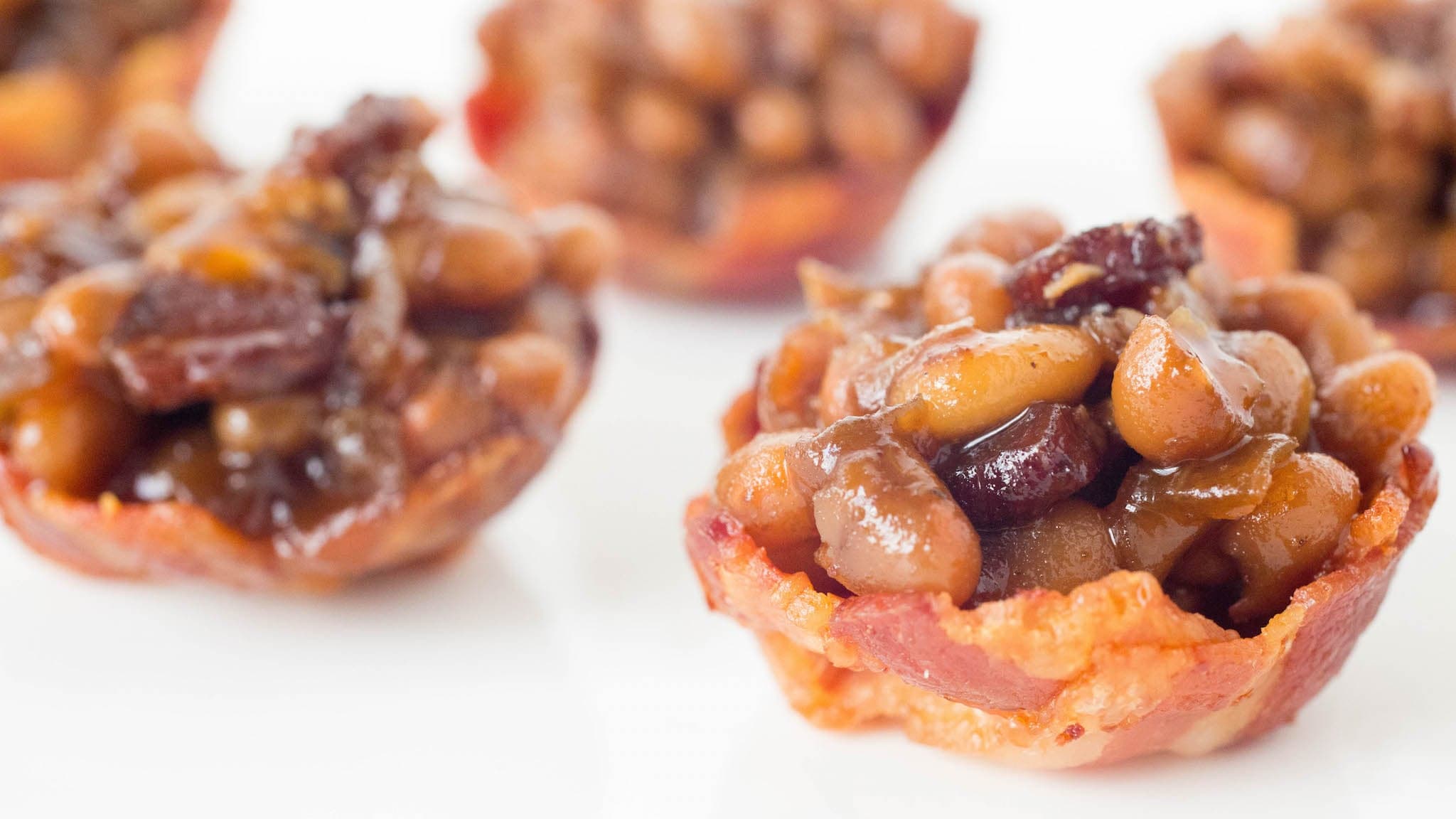Homemade Baked Beans in Mini Bacon Cups Recipe