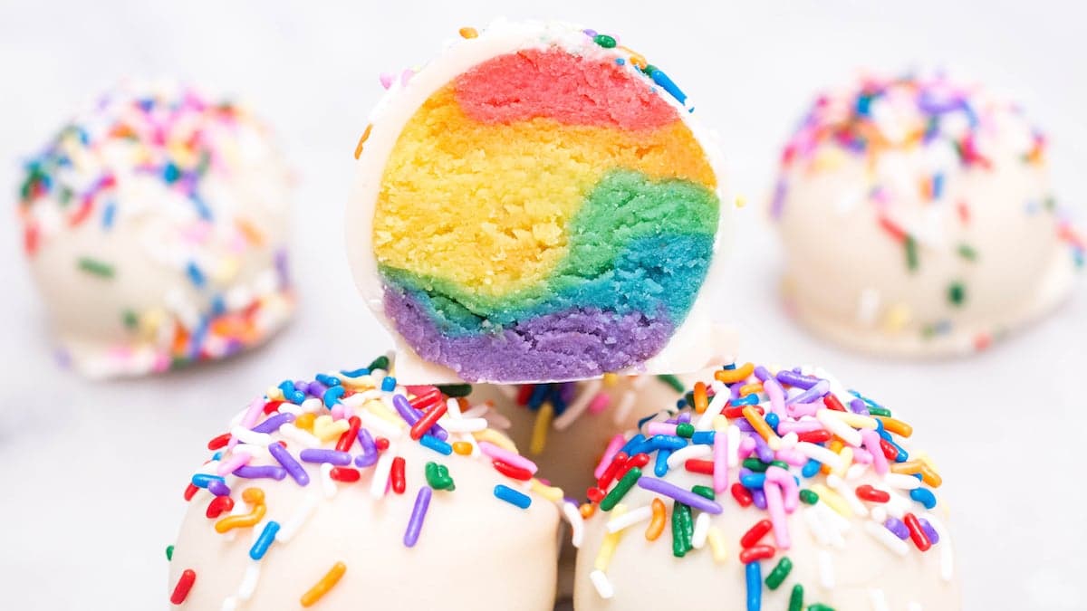 Rainbow Cake Truffles Recipe