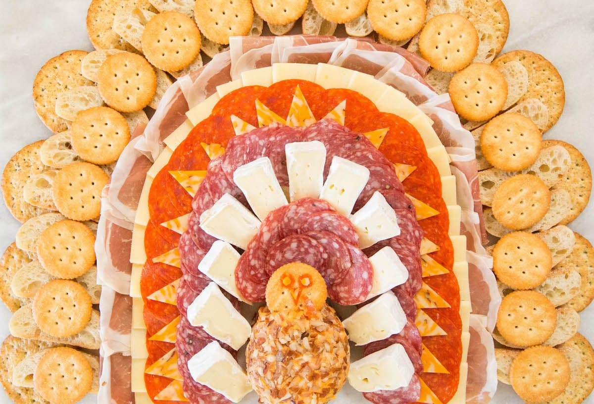 Thanksgiving Turkey Meat & Cheese Platter