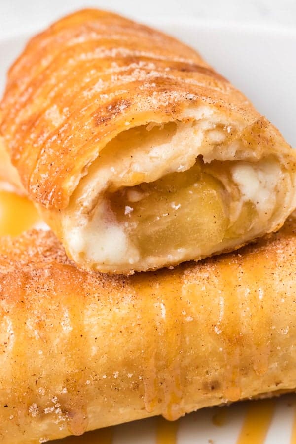 Caramel Apple Cheesecake Chimichangas