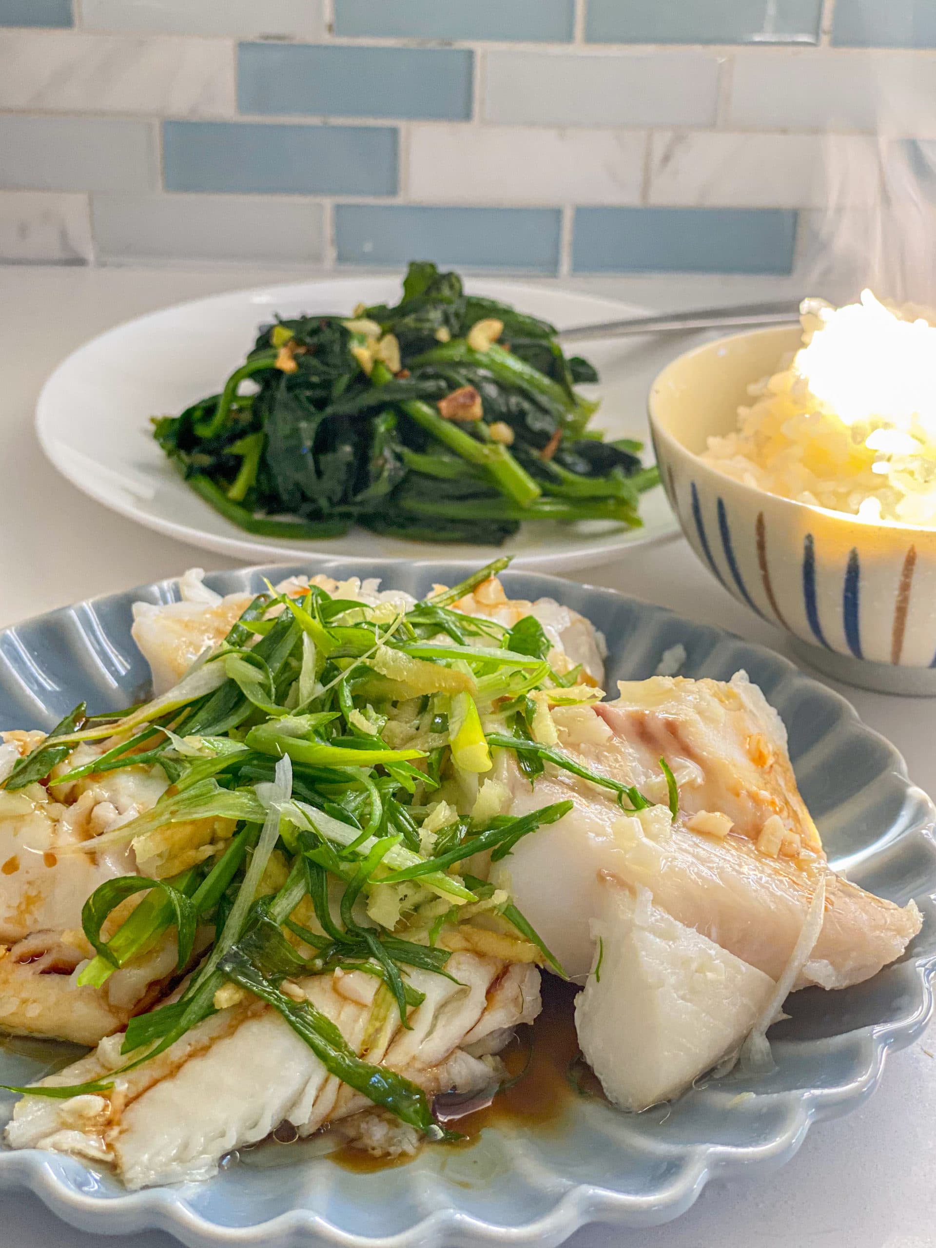 Steamed Fish with Ginger and Spring Onions