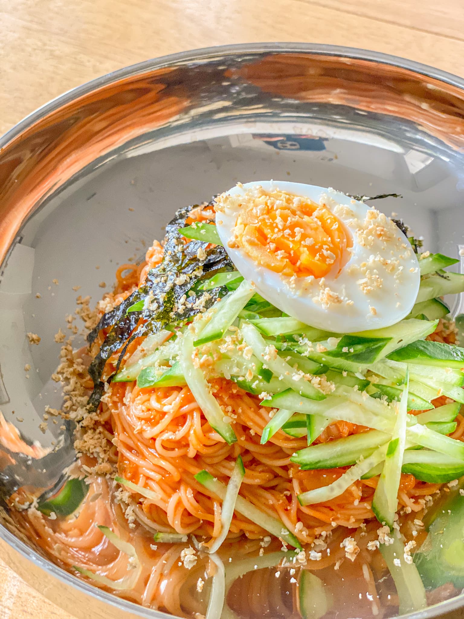 Kimchi Bibim Guksu (Korean Spicy Cold Noodles)