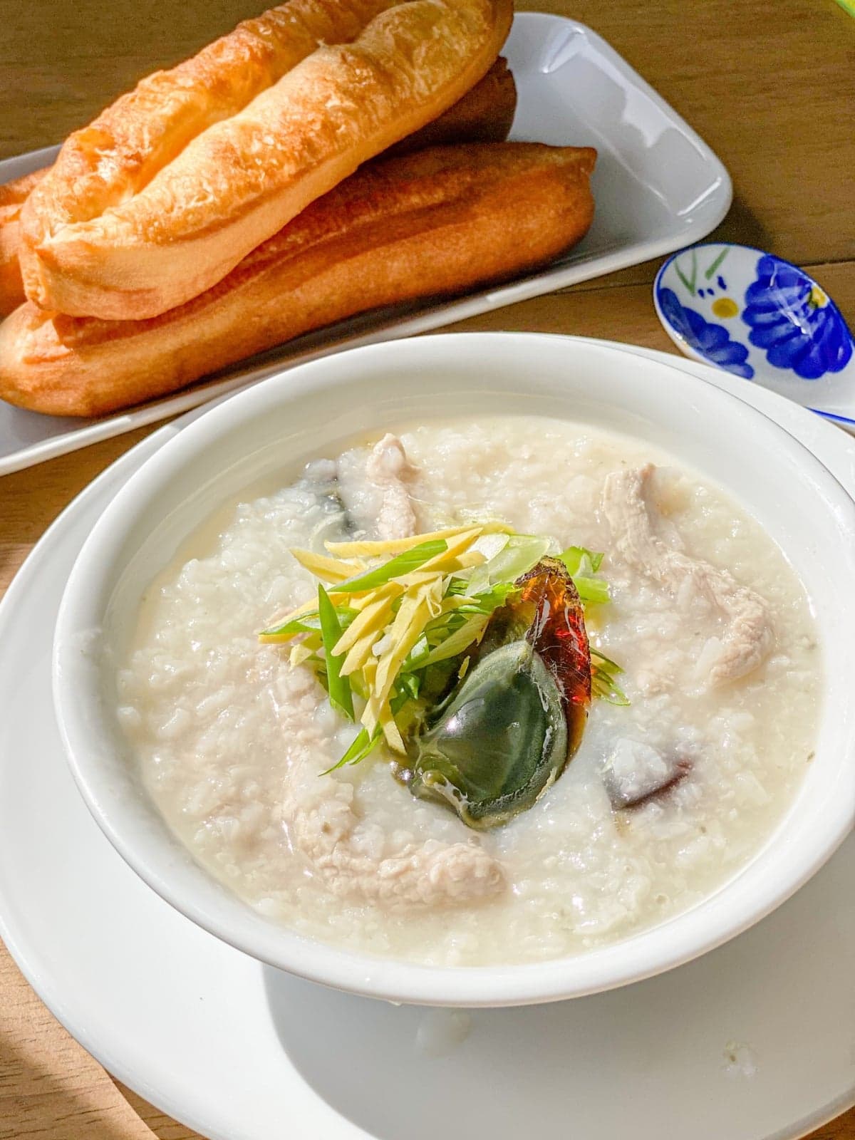 Chinese Porridge with Pork and Century Egg