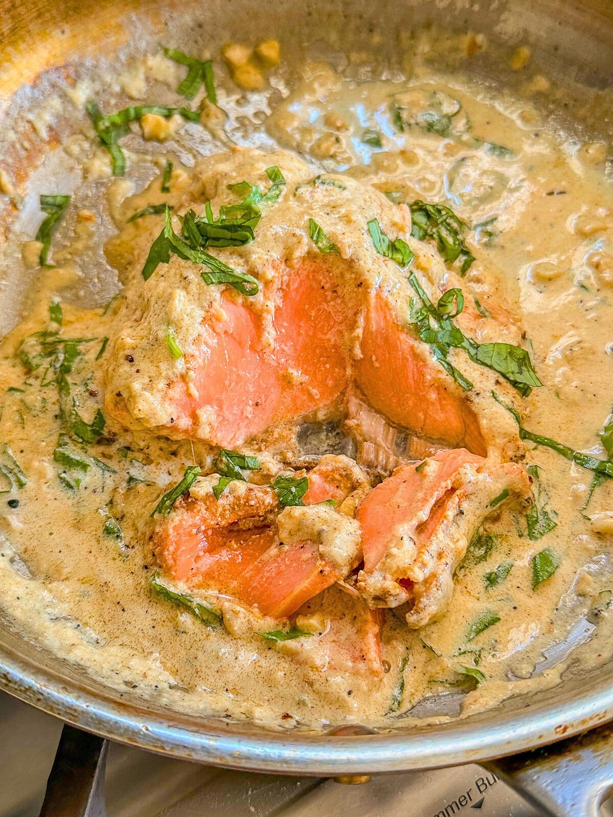 One Pan Creamy Garlic Salmon