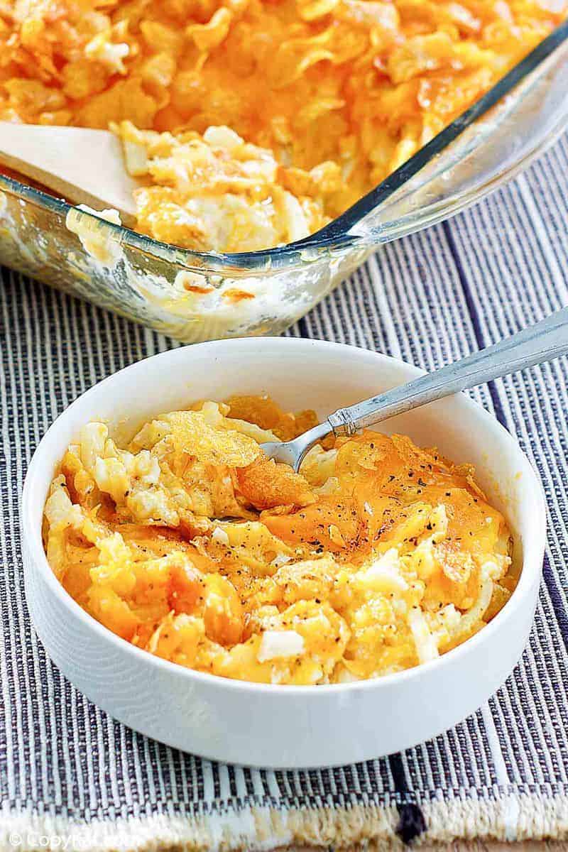 Crunchy Cheesy Hash Brown Casserole (Potluck Potato Casserole)