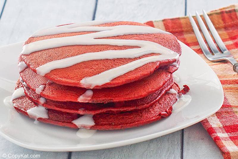Red Velvet Pancakes with Cream Cheese Glaze Recipe