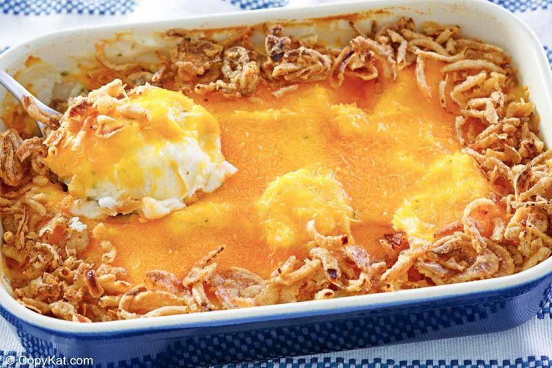 Easy Cheesy Mashed Potato Casserole with Sour Cream