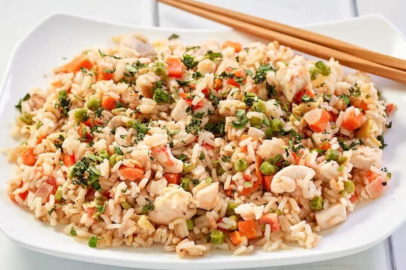 Authentic Thai Chicken Fried Rice with Vegetables
