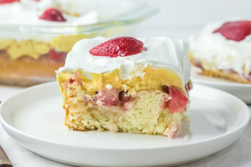 Strawberry Poke Cake with Vanilla Pudding