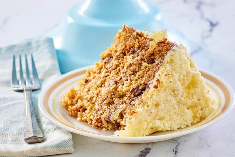 Vintage Hawaiian Graham Cracker Cake with Pineapple Frosting