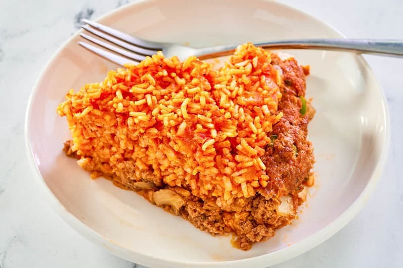 Country Beef Pie with Rice Filling