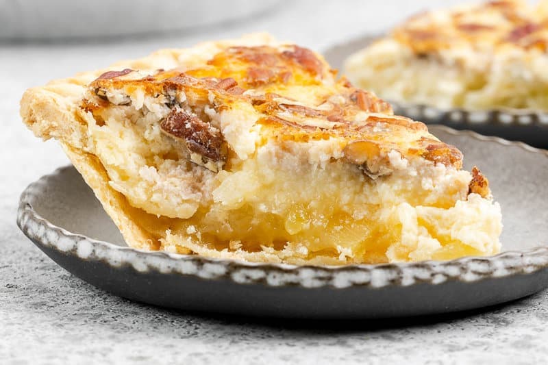 Tropical Pineapple Cheesecake Pie with Pecan Topping