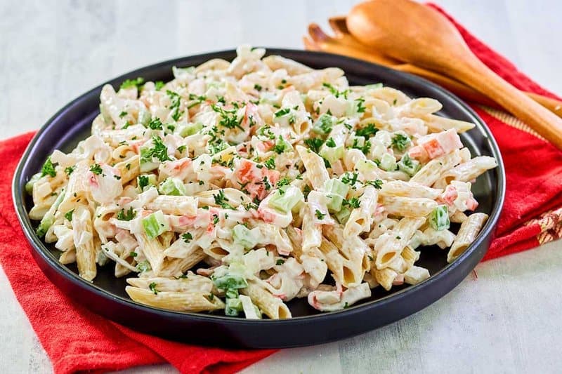Easy Seafood Pasta Salad with Imitation Crab