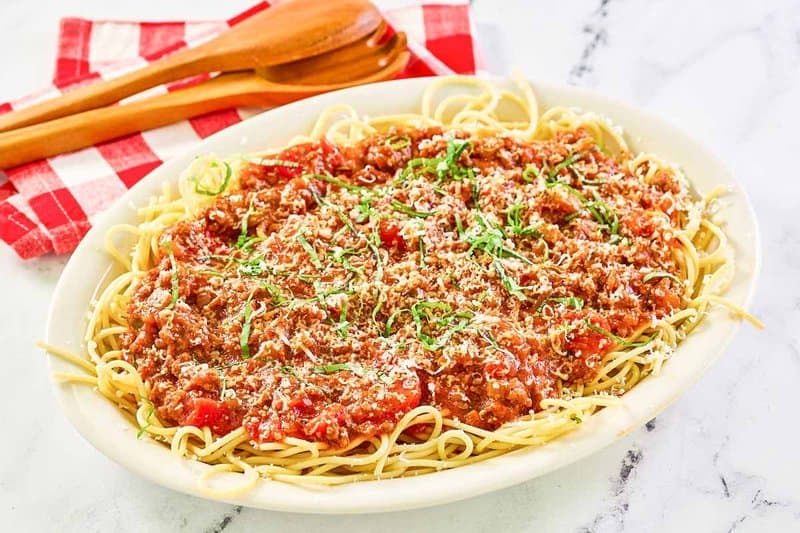 Classic Homemade Spaghetti Meat Sauce with Italian Herbs
