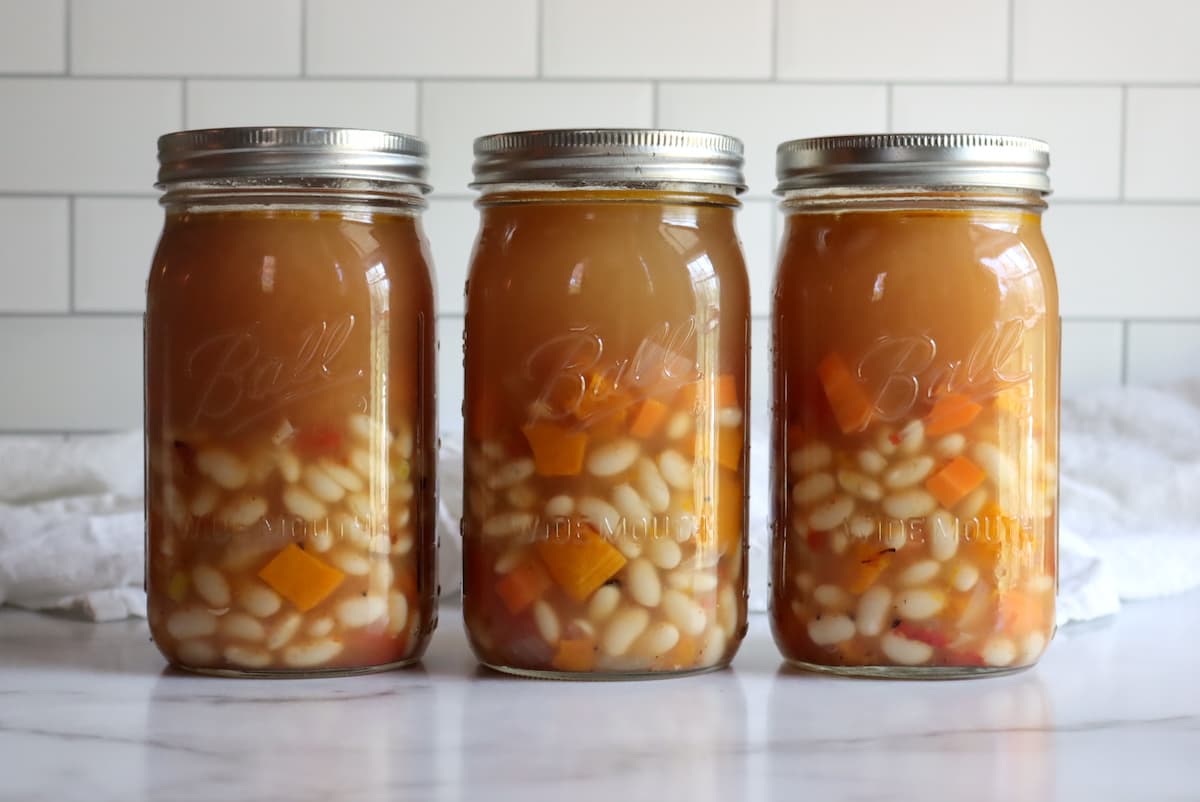 Canning White Bean Soup with Butternut Squash