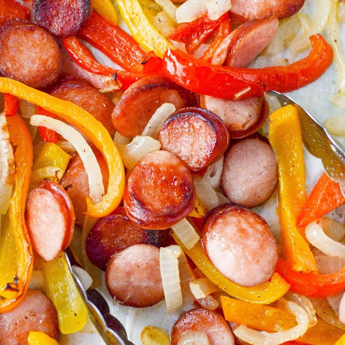 Sheet Pan Smoked Sausage and Peppers