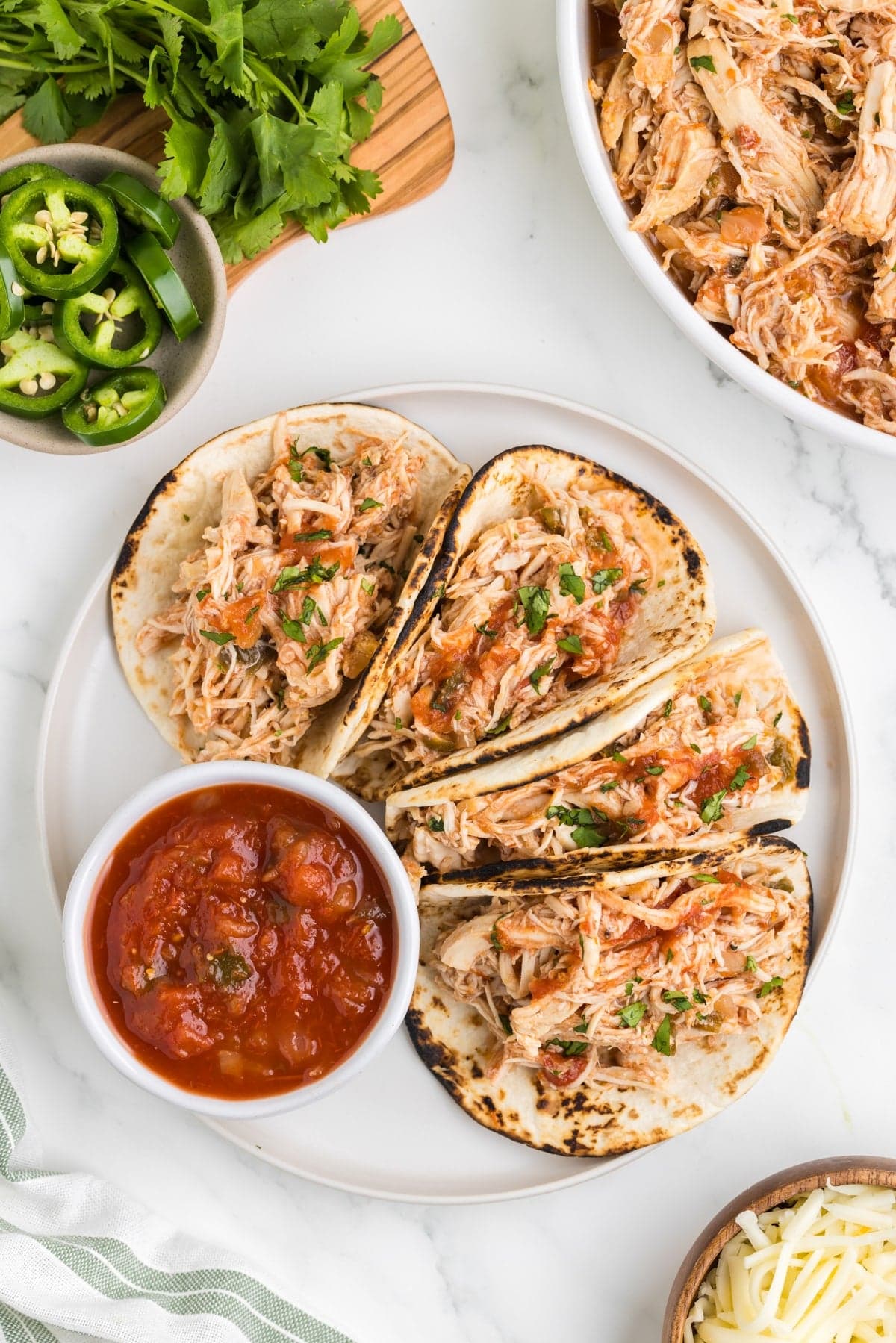 Crock Pot Salsa Chicken Tacos