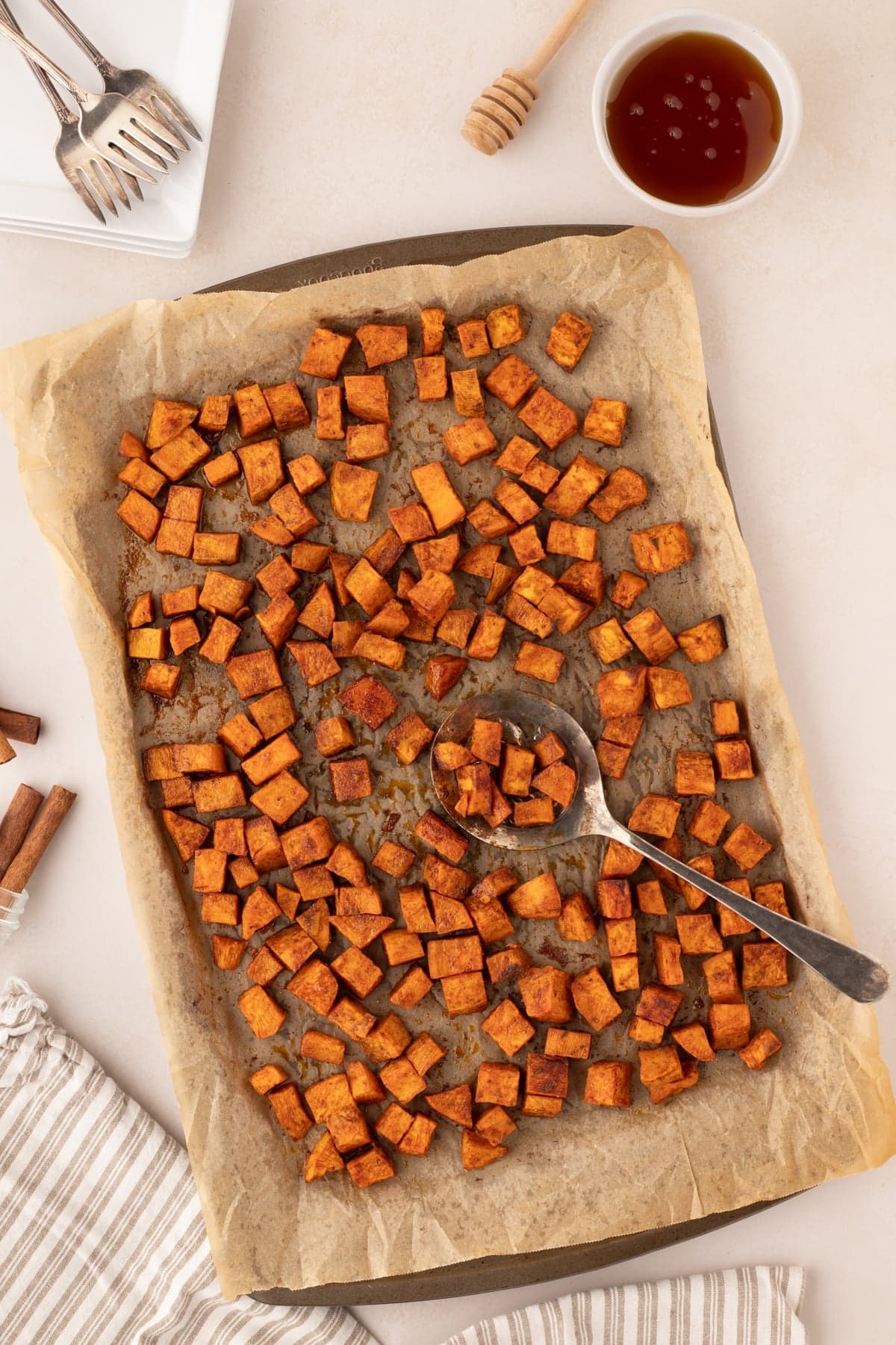 Roasted Sweet Potato Cubes