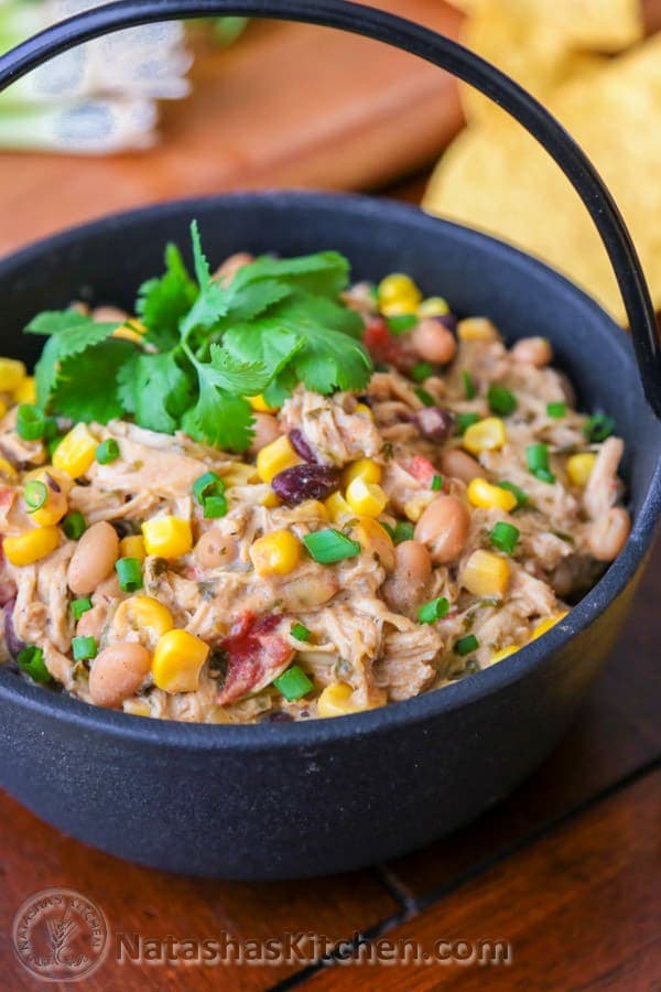 Chicken Cream Cheese Chili (Slow Cooker Recipe)