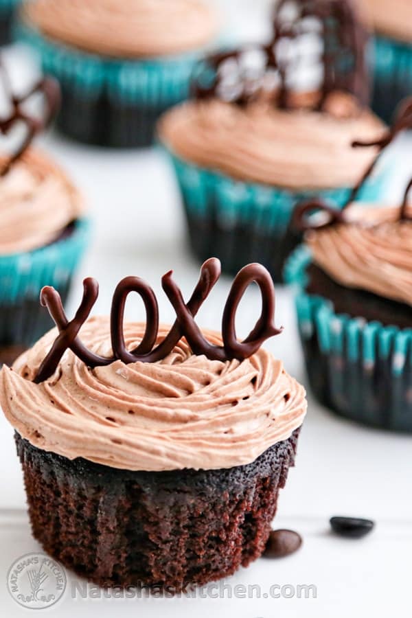 Eggless Chocolate Cupcakes with Prague Frosting