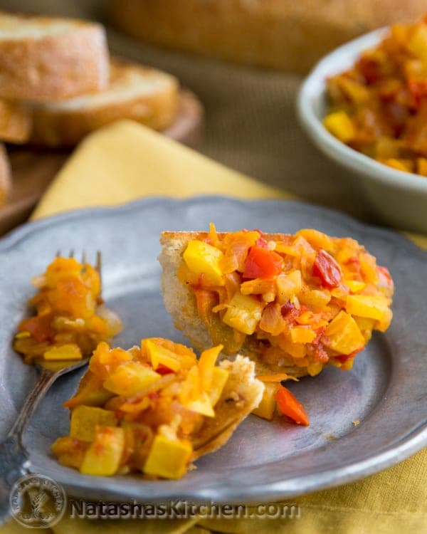 Braised Zucchini on Crusty Bread and Giveaway!