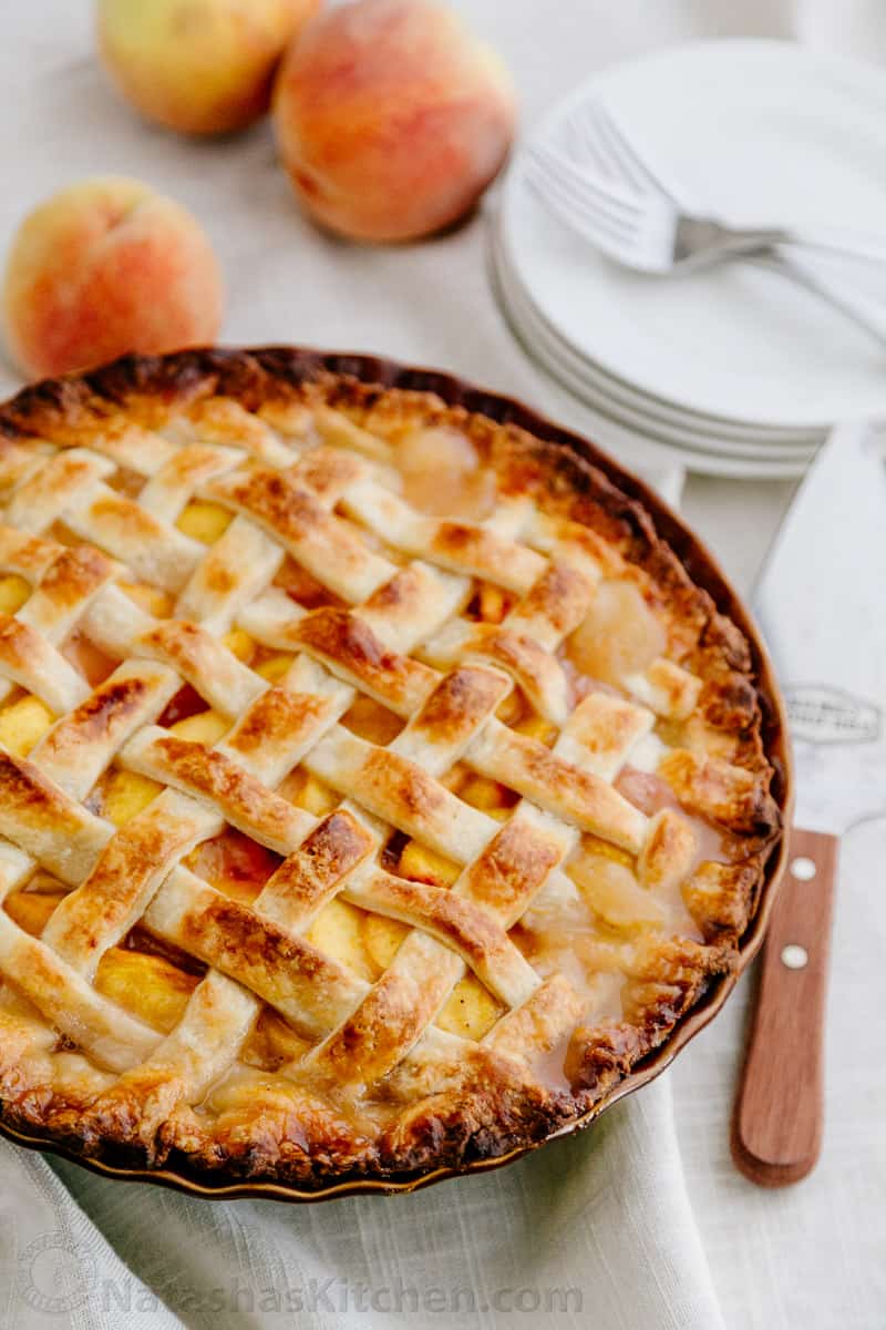 Deep Dish Peach Pie with Cream Cheese Crust