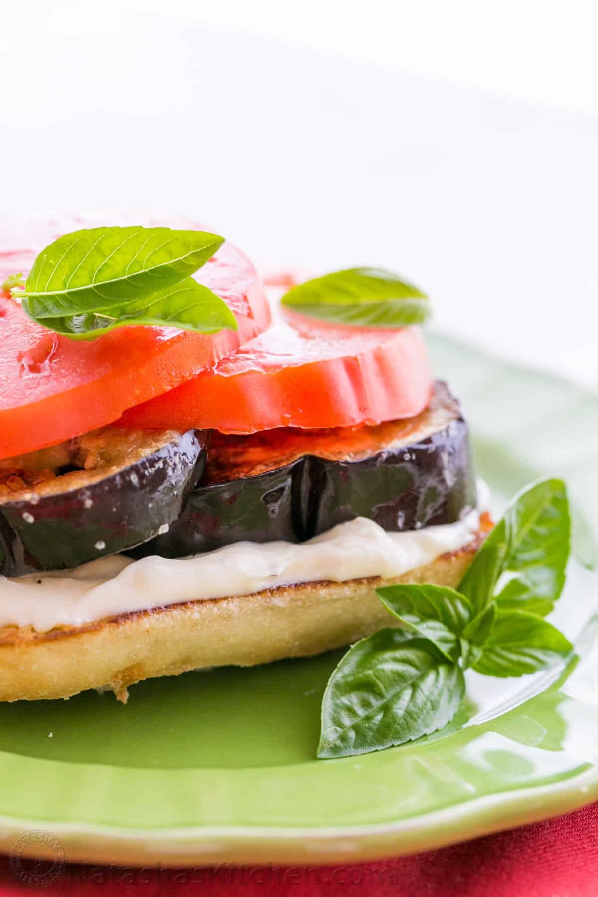 Open-Faced Eggplant and Tomato Sandwiches