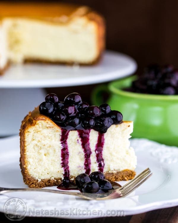 Easy Cheesecake Recipe with Blueberry Topping (No Water Bath Required!)