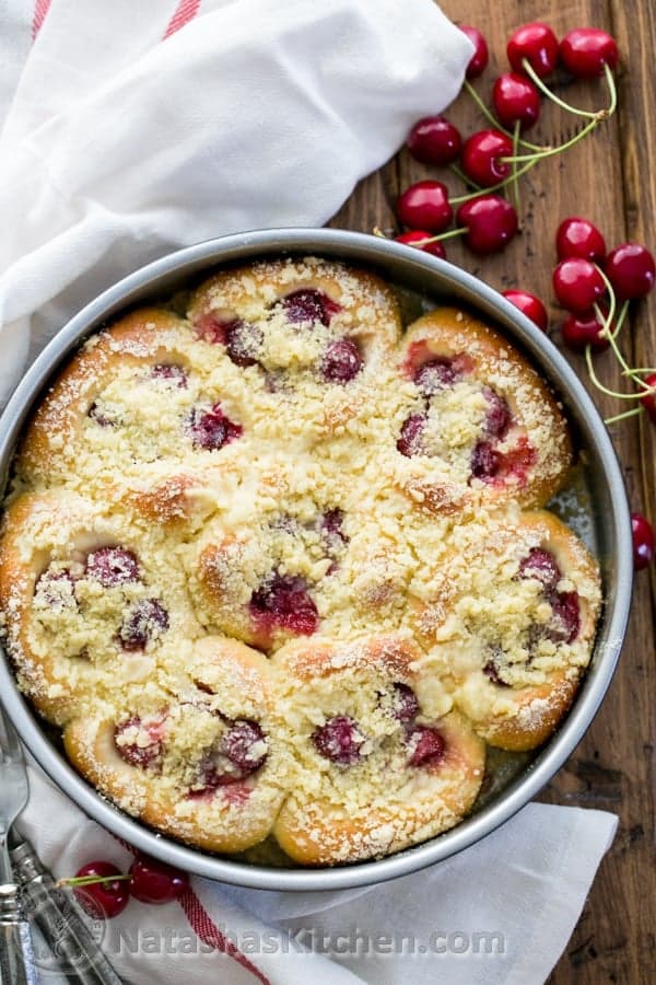Sweet Cherry Filled Buns (Vatrushki Recipe)