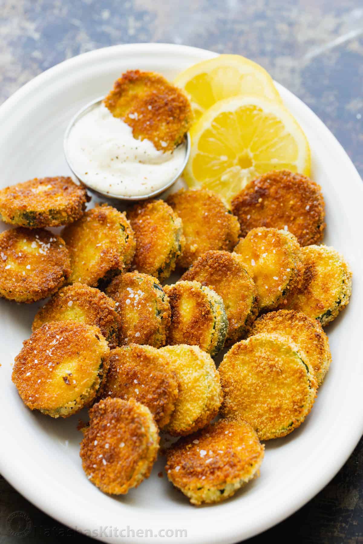 Fried Zucchini Crisps with the Best Dipping Sauce