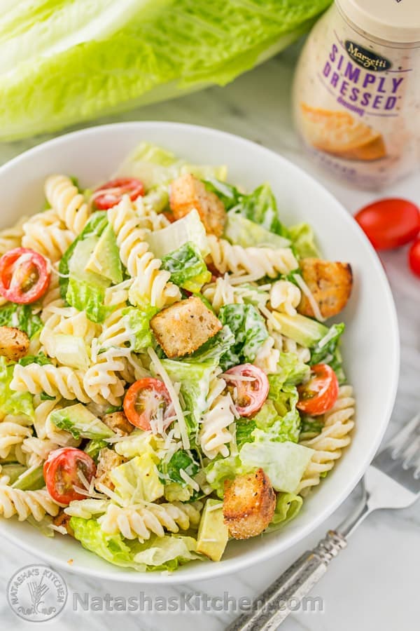 Caesar Pasta Salad with Avocado