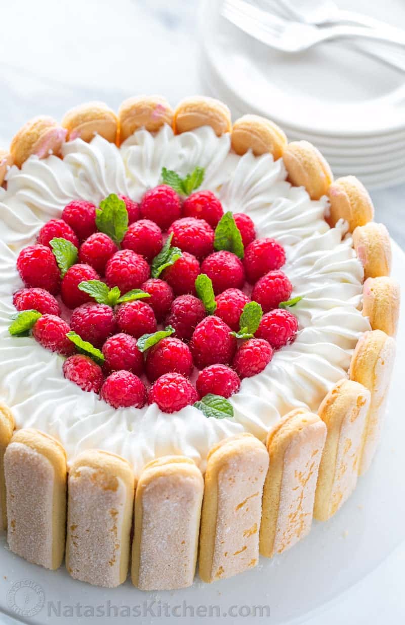Charlotte Cake Recipe with Raspberries