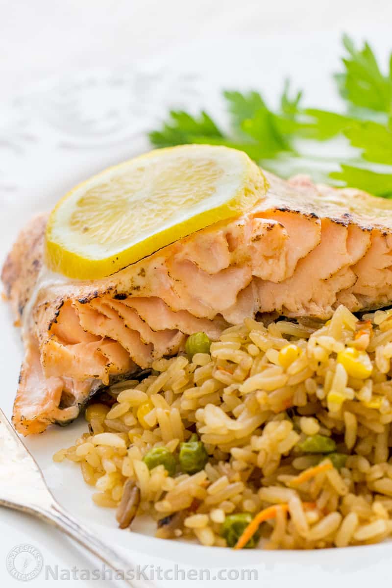Baked Salmon with a Lemon Mayo Glaze